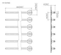 Vorschau: Dornbracht Handtuchwärmer 6-fach, links offen, ohne Bedienelement