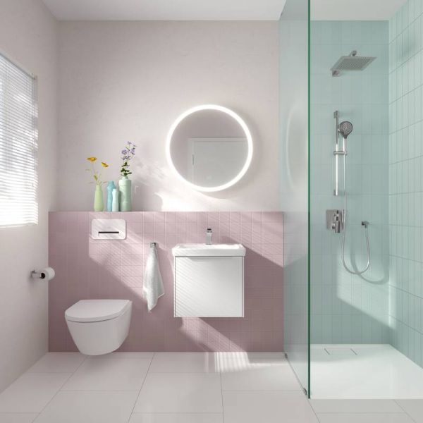 Villeroy&Boch Subway 3.0 LED-Spiegel Ø71,2cm, mit Sensordimmer, weiß matt A4647100