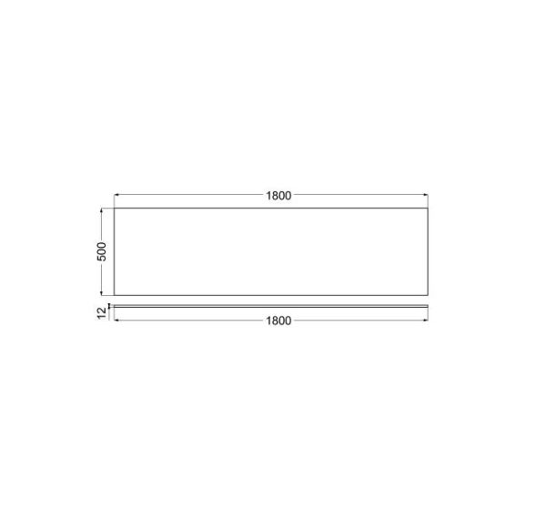 Kludi ICOS Deckplatte 180x50cm für Waschtischunterschrank, teal blue matt