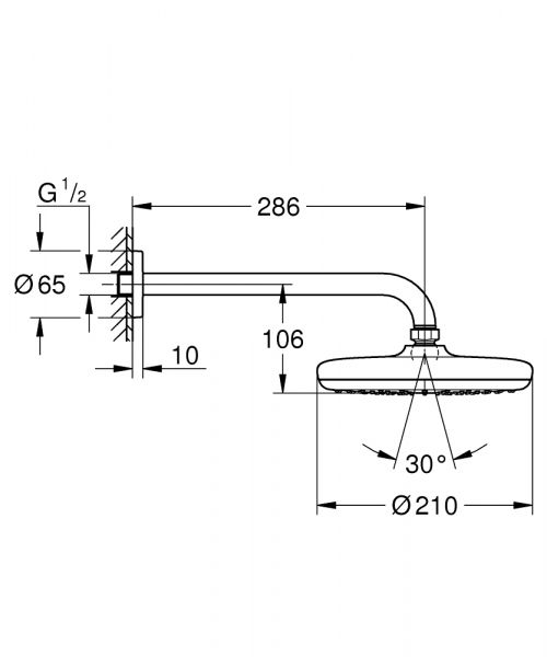 Grohe Tempesta 210 Kopfbrauseset 286mm, EcoJoy 9,5 l/min, chrom