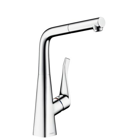 Hansgrohe Metris M71 Einhebel-Küchenmischer 320 mit Ausziehauslauf, chrom