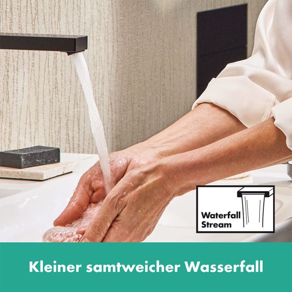 Hansgrohe Tecturis E Waschtischarmatur 210 Fine CoolStart, Schwenkauslauf u. Push-Open, schwarz matt