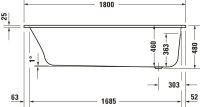 Vorschau: Duravit Qatego Einbau-Badewanne rechteckig, Ablauf Fußende, 180x80cm, weiß