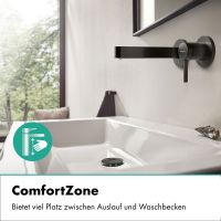 Vorschau: hansgrohe Finoris Waschtischarmatur 16,5cm, Wandmontage, brushed black chrome