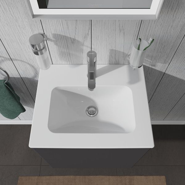 Duravit ME by Starck Waschtisch 53x43cm, mit Hahnloch, mit Überlauf, WonderGliss, weiß 23365300001