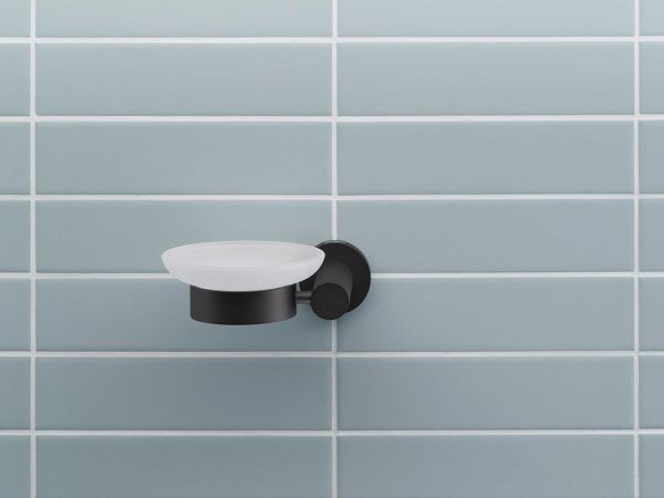 Duravit D-Code Seifenschale wandhängend, links, schwarz matt