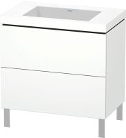 Duravit L-Cube c-bonded Set bodenstehend 80x48cm m. Vero Air Waschtisch, 2 Schubladen, ohne Hahnloch weiß matt LC6937N1818