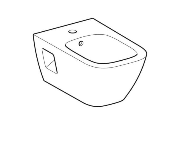 Geberit Renova Plan Wandbidet teilgeschlossenen Form mit Überlauf, weiß_1