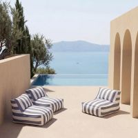 blomus STAY Lounger Chair gestreift, blau/weiß 62353