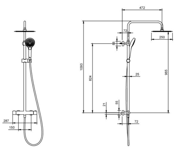 Villeroy&Boch Verve Showers Duschsystem mit 3 Strahlarten, chrom TVS10900500061