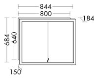 Burgbad Crono Spiegelschrank für Wandeinbau, mit Einbaurahmen inkl. LED-Beleuchtung, 2 Spiegeltüren, 84,4x68,4cm SPFT080