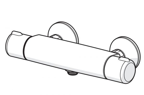 Hansa Hansamicra Brause-Thermostat-Batterie, für Wandaufbau, chrom