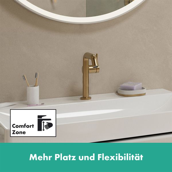 Hansgrohe Tecturis S Waschtischarmatur 150 Fine CoolStart wassersparend+ Push-Open, brushed bronze