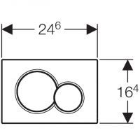 Vorschau: Geberit Sigma01 Betätigungsplatte für 2-Mengen-Spülung chrom matt /easy-to-clean-beschichtet