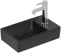 Vorschau: Villeroy&Boch Avento Handwaschbecken links, 36x22cm, 1 Hahnloch scwharz matt 43003LR7 1