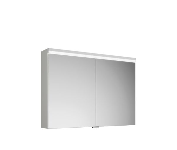 Burgbad Lin20 Spiegelschrank mit horizontaler LED-Beleuchtung, Waschtischbeleuchtung, 2tlg, 100x70cm SPQL100F5351