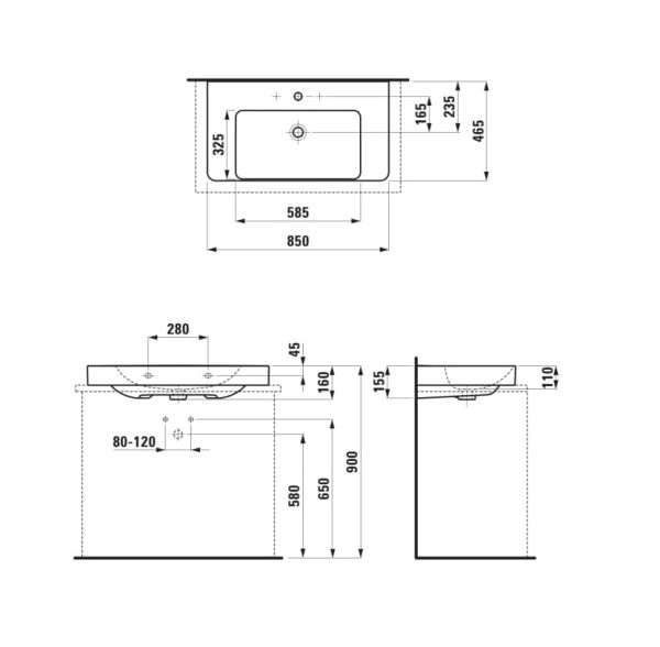 Laufen Pro X Aufsatzwaschtisch 85x46,5cm