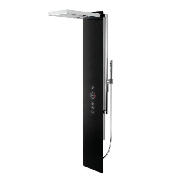 WimTec OCEAN P10 - HyPlus PRO 12 V Elektronisches Duschpaneel, Glas schwarz 138825