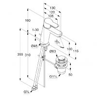 Vorschau: Kludi Pure&Easy Waschtisch-Einhandmischer 100 mit Ablaufgarnitur, chrom