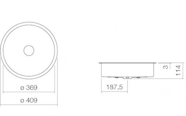 Alape Unterbaubecken rund Ø36,9cm UB.KE375