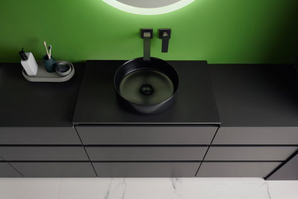 Burgbad Lin20 Waschtischunterschrank mit Konsolenplatte, 3 Auszügen, bodenstehend, 80,2cm