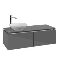 Vorschau: Villeroy&Boch Legato Waschtischunterschrank 120x50cm für Aufsatzwaschtisch, 2 Auszüge glossy grey, B57900FP