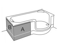 Artweger Twinline 1 Schürze 02 Eckeinbau links & rechts, für Badewanne 180x100/80cm