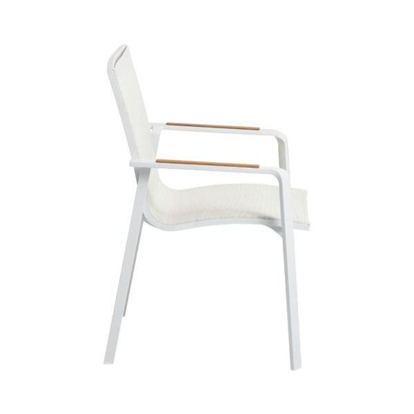 KETTLER DINING DIAMOND Stapelsessel weiß matt beige 0103902-5800