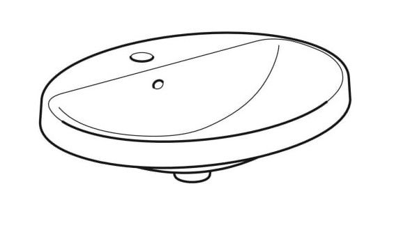 Geberit VariForm Einbauwaschtisch mit Überlauf, Unterseite glasiert, oval, Breite 60cm, weiß 500725012_1