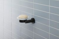 Vorschau: Duravit D-Code Seifenschale wandhängend, links, schwarz matt