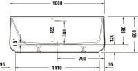 Vorschau: Duravit Zencha freistehende Badewanne oval 160x85cm, weiß