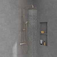 Vorschau: Villeroy&Boch Verve Showers Duschsystem mit 3 Strahlarten TVS10900500064 nickel gebürstet 