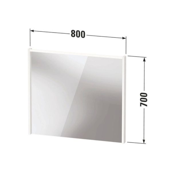Duravit D-Code 2.0 Spiegel 80x70cm mit LED-Beleuchtung, graphit matt
