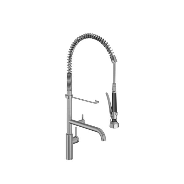 KWC BISTRO E Küchenarmatur mit Geschirrbrause, edelstahl 125696