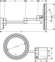 Vorschau: Hansgrohe AddStoris Rasierspiegel mit LED Leuchte, brushed black chrome