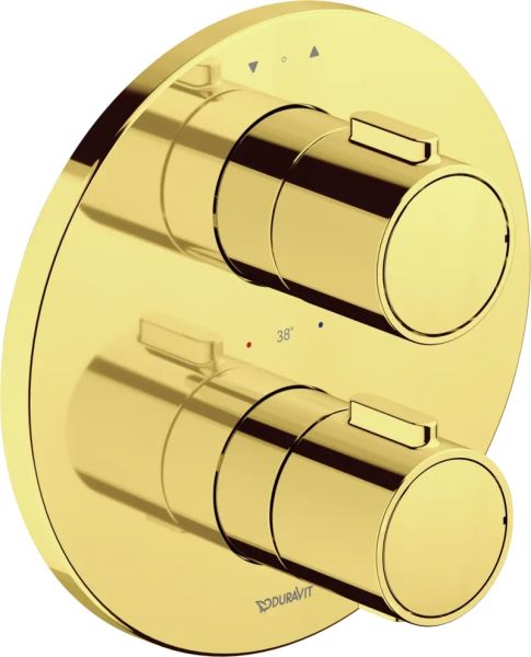 Duravit Duschthermostat rund, Unterputz mit Grundkörper, gold