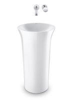 Vorschau: Duravit White Tulip freistehender Waschtisch Ø50cm, mit Bodenablauf, ohne Überlauf, weiß 2703500070