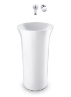 Vorschau: Duravit White Tulip freistehender Waschtisch Ø50cm, ohne Hahnloch, ohne Überlauf, WonderGliss, weiß 27025000701