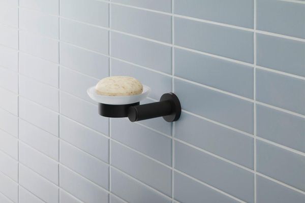 Duravit D-Code Seifenschale wandhängend, links, schwarz matt