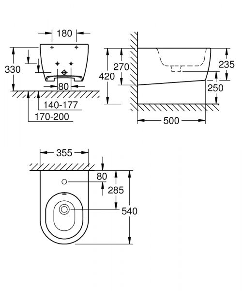 Grohe Essence Wandbidet, weiß PureGuard