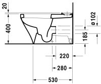 Vorschau: Duravit DuraStyle Stand-WC für Kombination, Tiefspüler 37x70cm, WonderGliss, weiß
