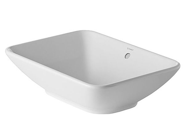 Duravit Bacino Aufsatzbecken 55x42cm rechteckig, mit Überlauf, ohne Hahnloch, weiß 0334520000