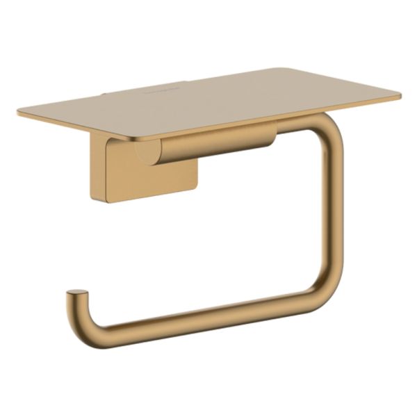 hansgrohe AddStoris S Papierrollenhalter mit Ablage, brushed bronze 41789140