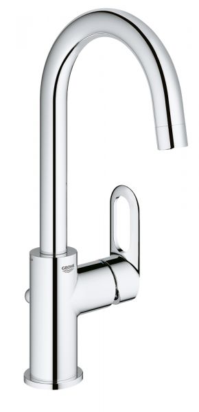 Grohe BauLoop Einhand-Waschtischbatterie mit Ablaufgarnitur, L-Size, chrom