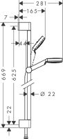 Vorschau: Hansgrohe Crometta 1jet Brauseset 0,65m, weiß/chrom