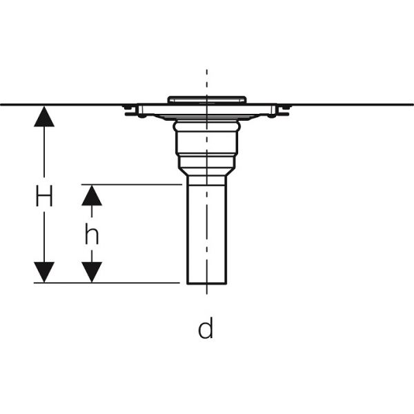 Geberit Duschbodenablauf, stockwerksdurchdringende Installation