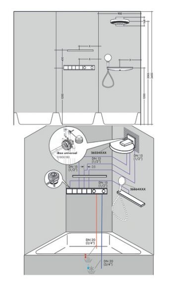 Hansgrohe RainSelect Thermostat Unterputz für 4 Verbraucher