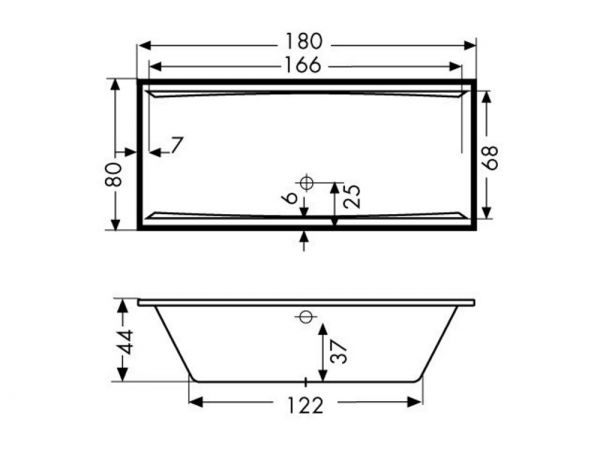 Polypex SIENA 1800 Rechteck-Badewanne 180x80cm