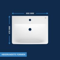 Vorschau: Grohe Euro Keramik Waschtisch 60cm, Hahnloch & Überlauf, weiß