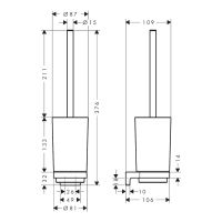 Vorschau: hansgrohe AddStoris S Toilettenbürstenhalter Wandmontage, brushed black chrome